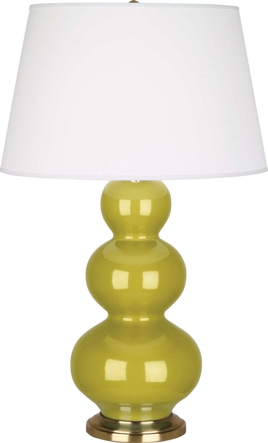 Robert Abbey - CI40X - One Light Table Lamp - Triple Gourd - Citron Glazed Ceramic w/Antique Brass