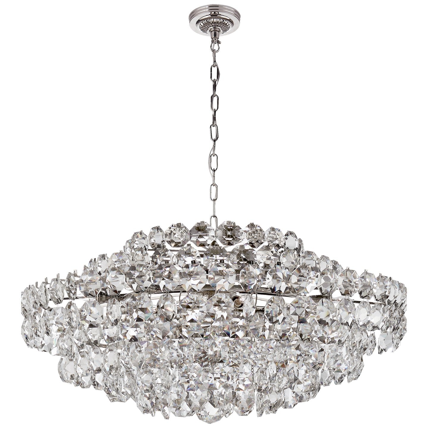 18 Light Chandelier from the Sanger collection in Polished Nickel finish