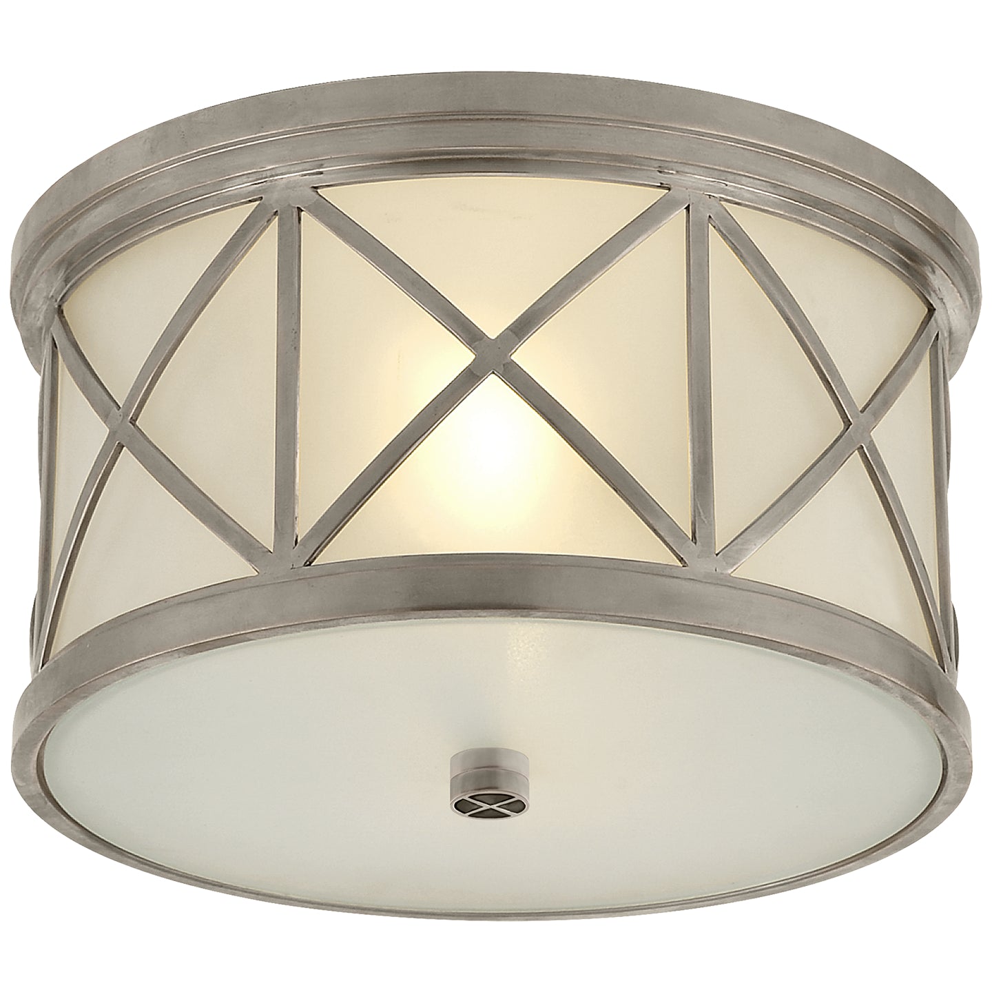 Visual Comfort Signature - SK 4010AN-FG - Two Light Flush Mount - Montpelier - Antique Nickel