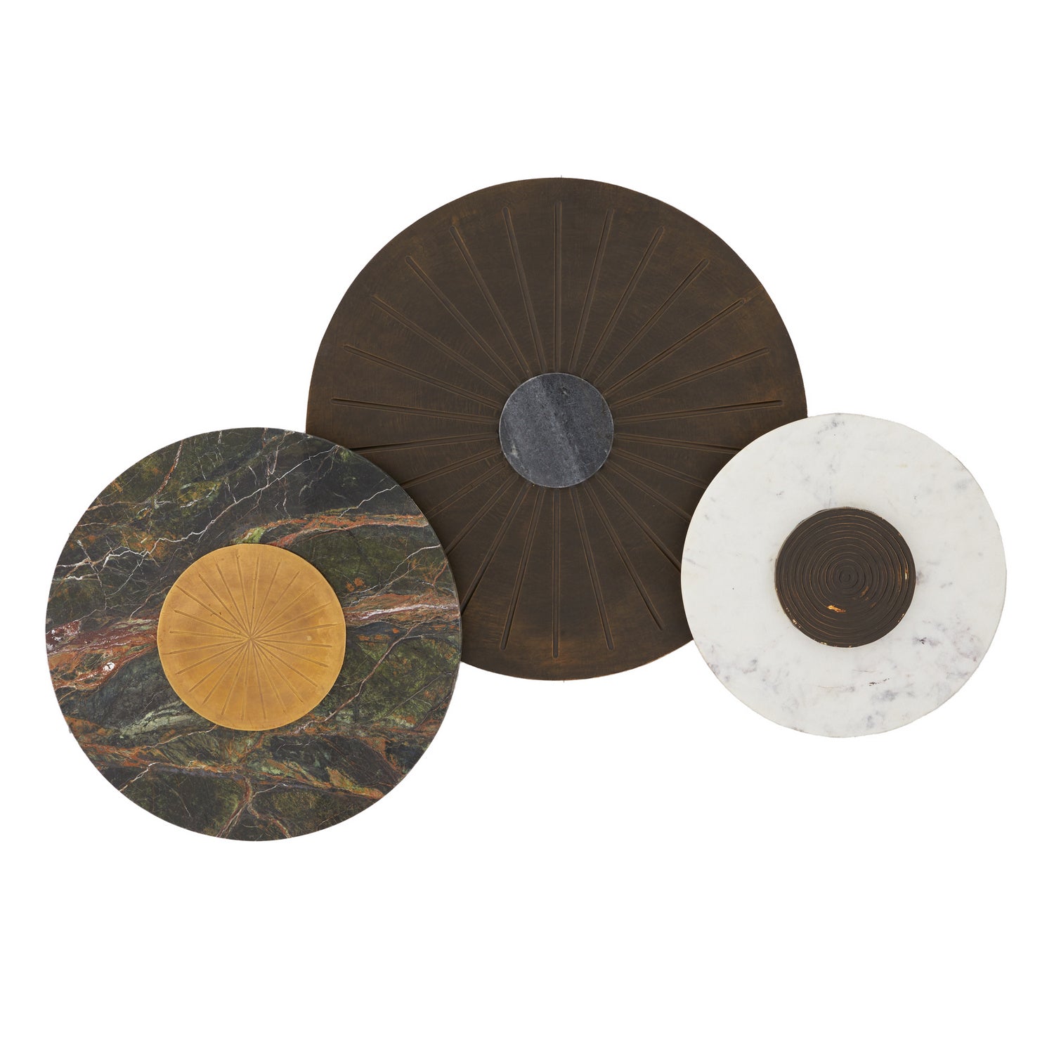 Wall Plaques, Set of 3 from the Rhodes collection in Jungle finish