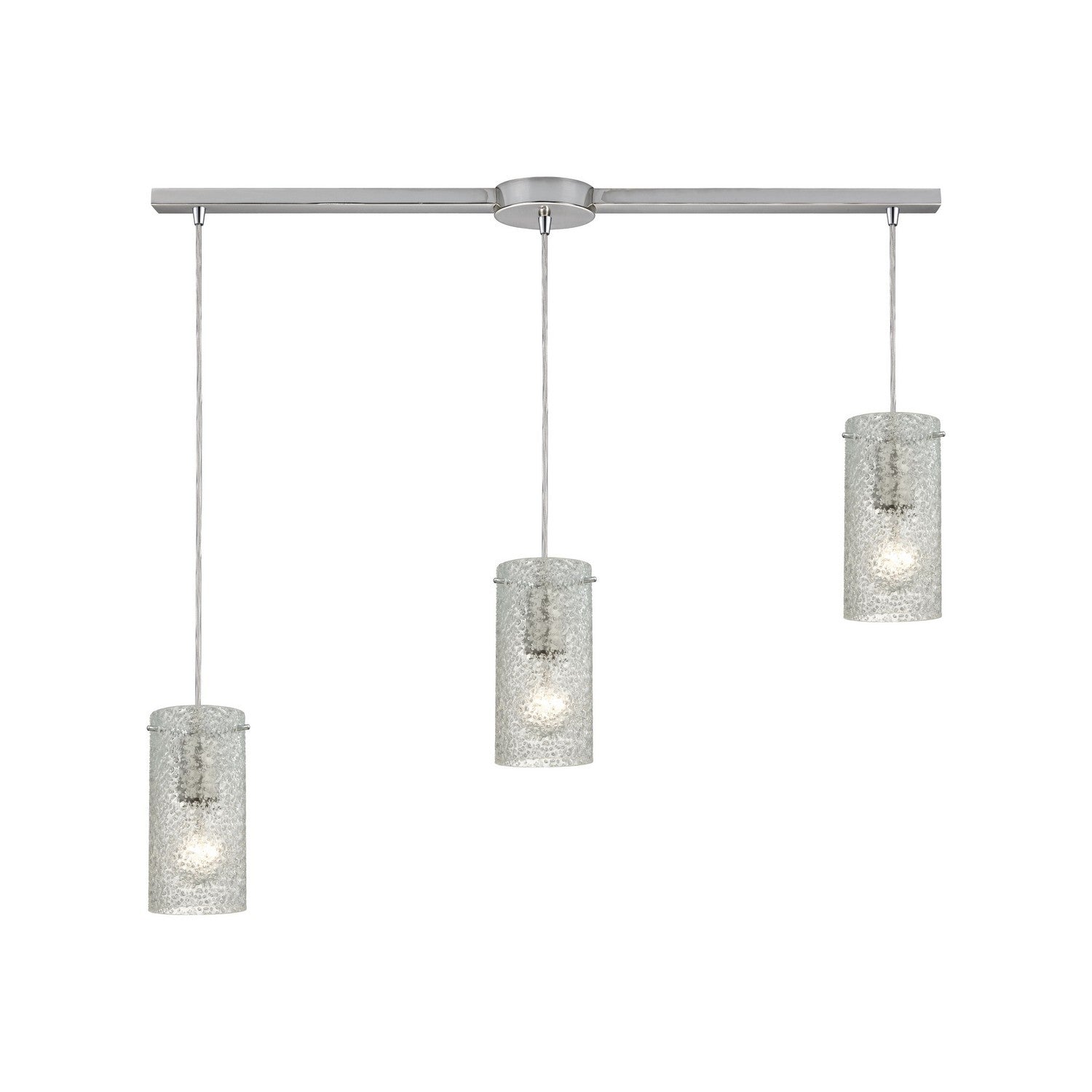 ELK Home - 10242/3L-CL - Three Light Pendant - Ice Fragments - Satin Nickel