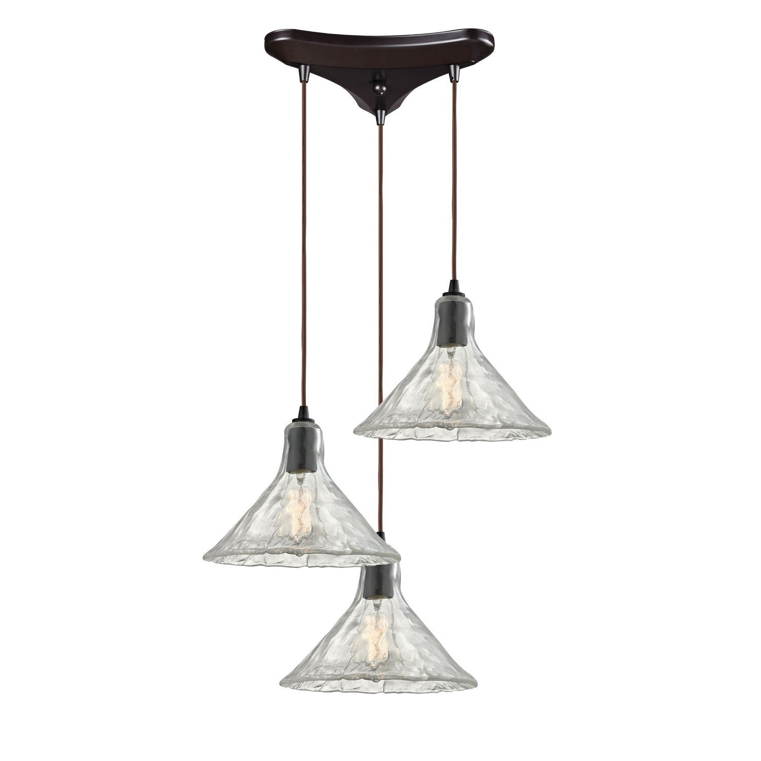 ELK Home - 10435/3 - Three Light Pendant - Hand Formed Glass - Oil Rubbed Bronze