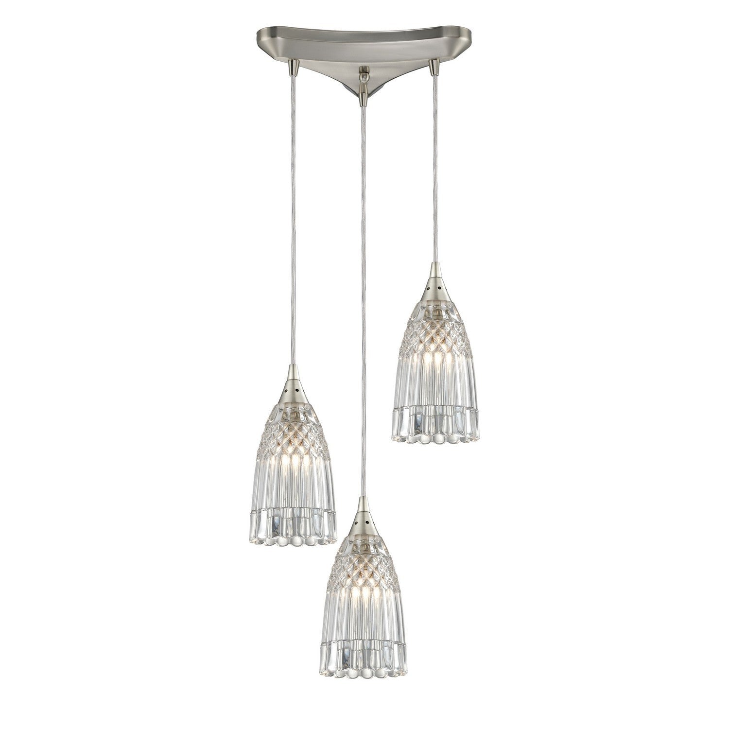 ELK Home - 10458/3 - Three Light Pendant - Kersey - Satin Nickel