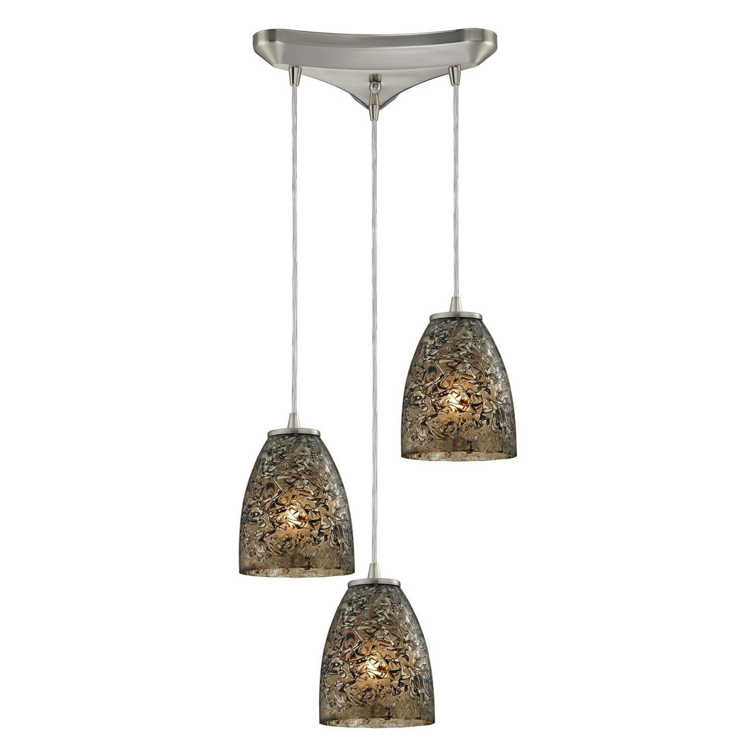 ELK Home - 10465/3BRF - Three Light Pendant - Fissure - Satin Nickel