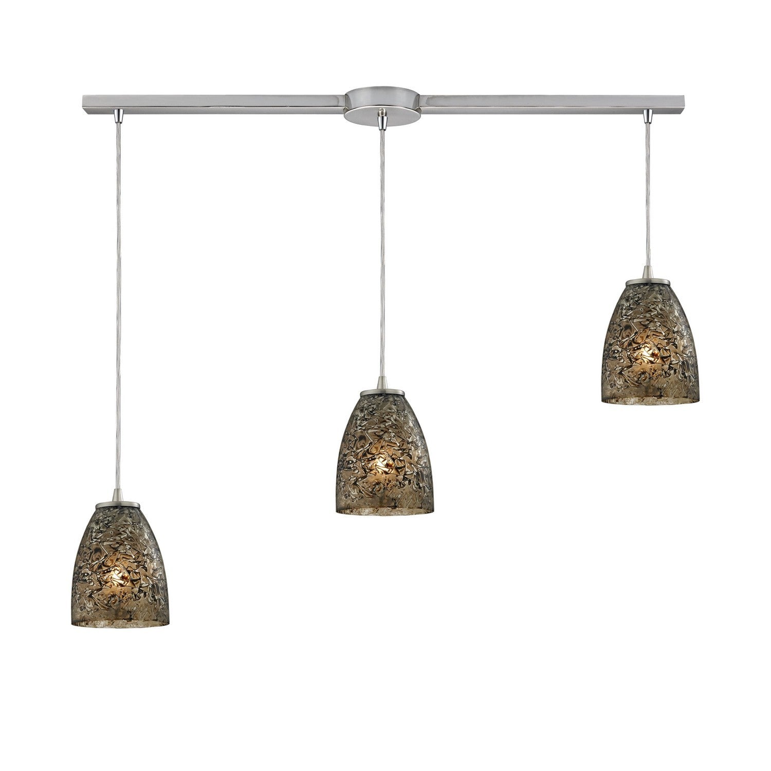 ELK Home - 10465/3L-BRF - Three Light Pendant - Fissure - Satin Nickel