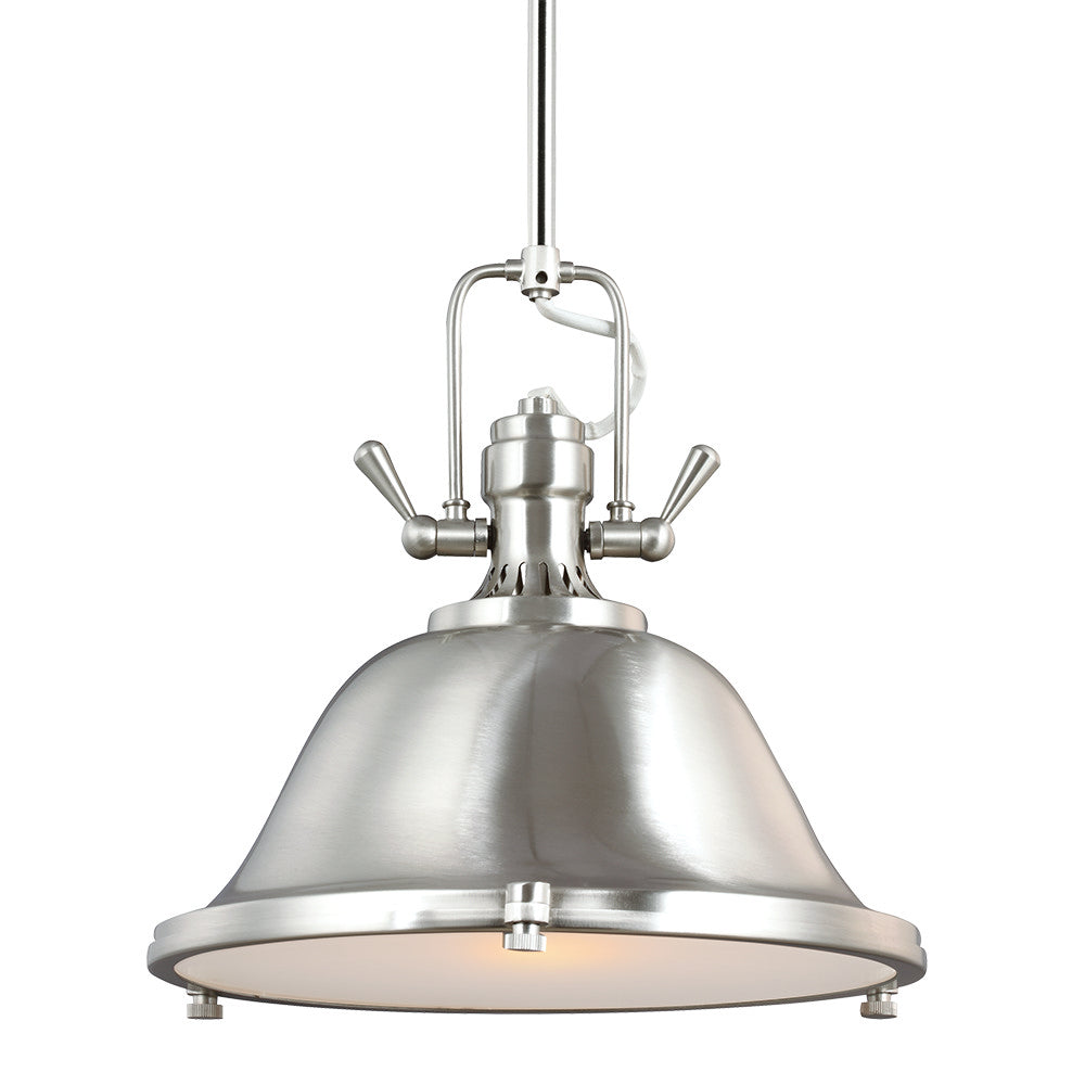 Generation Lighting. - 6514401-962 - One Light Pendant - Stone Street - Brushed Nickel