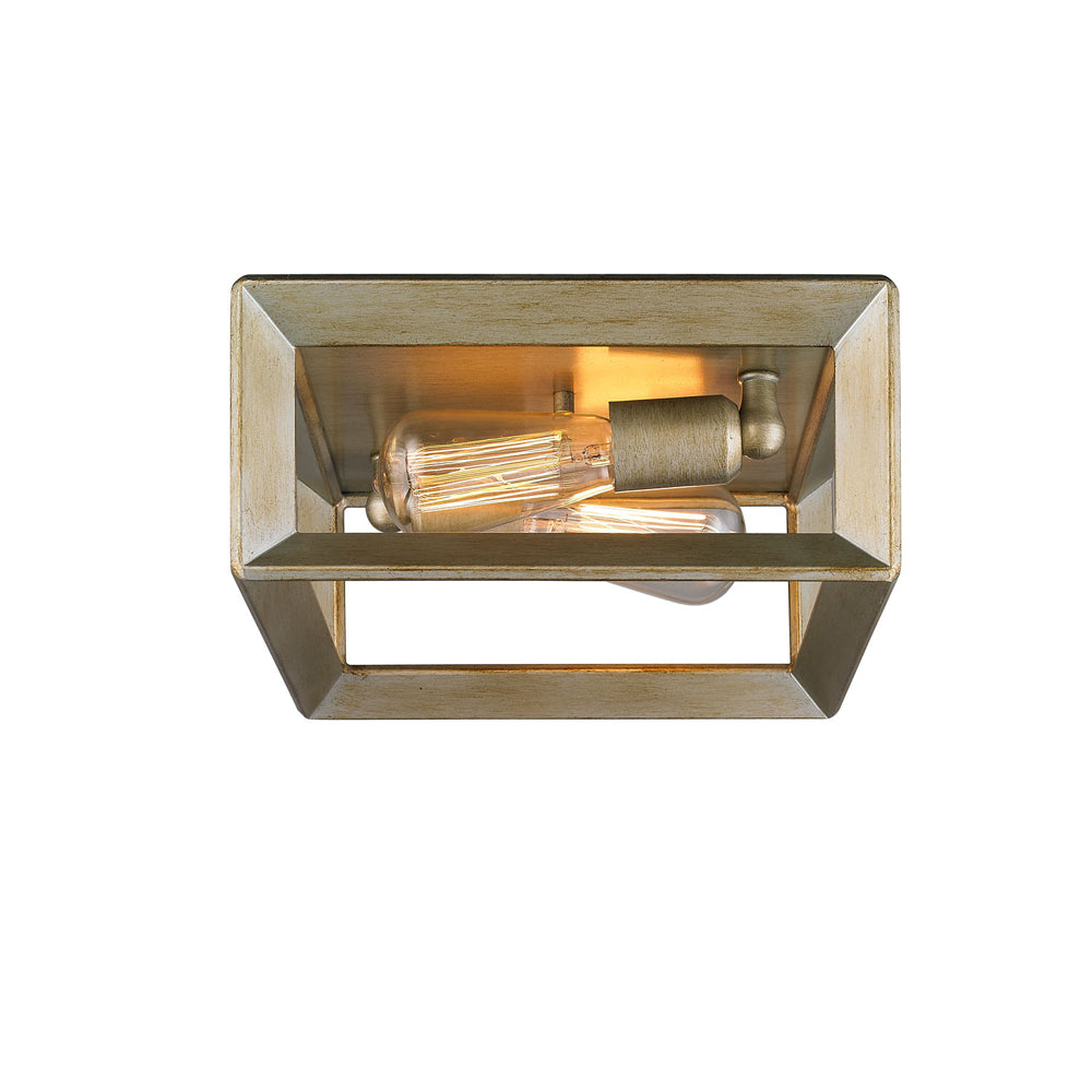 Golden - 2073-FM WG - Two Light Flush Mount - Smyth WG - White Gold