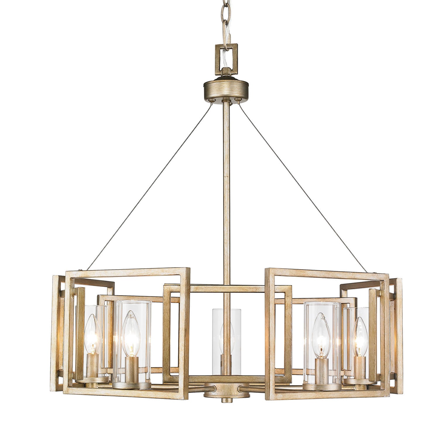 Golden - 6068-5 WG - Five Light Chandelier - Marco WG - White Gold