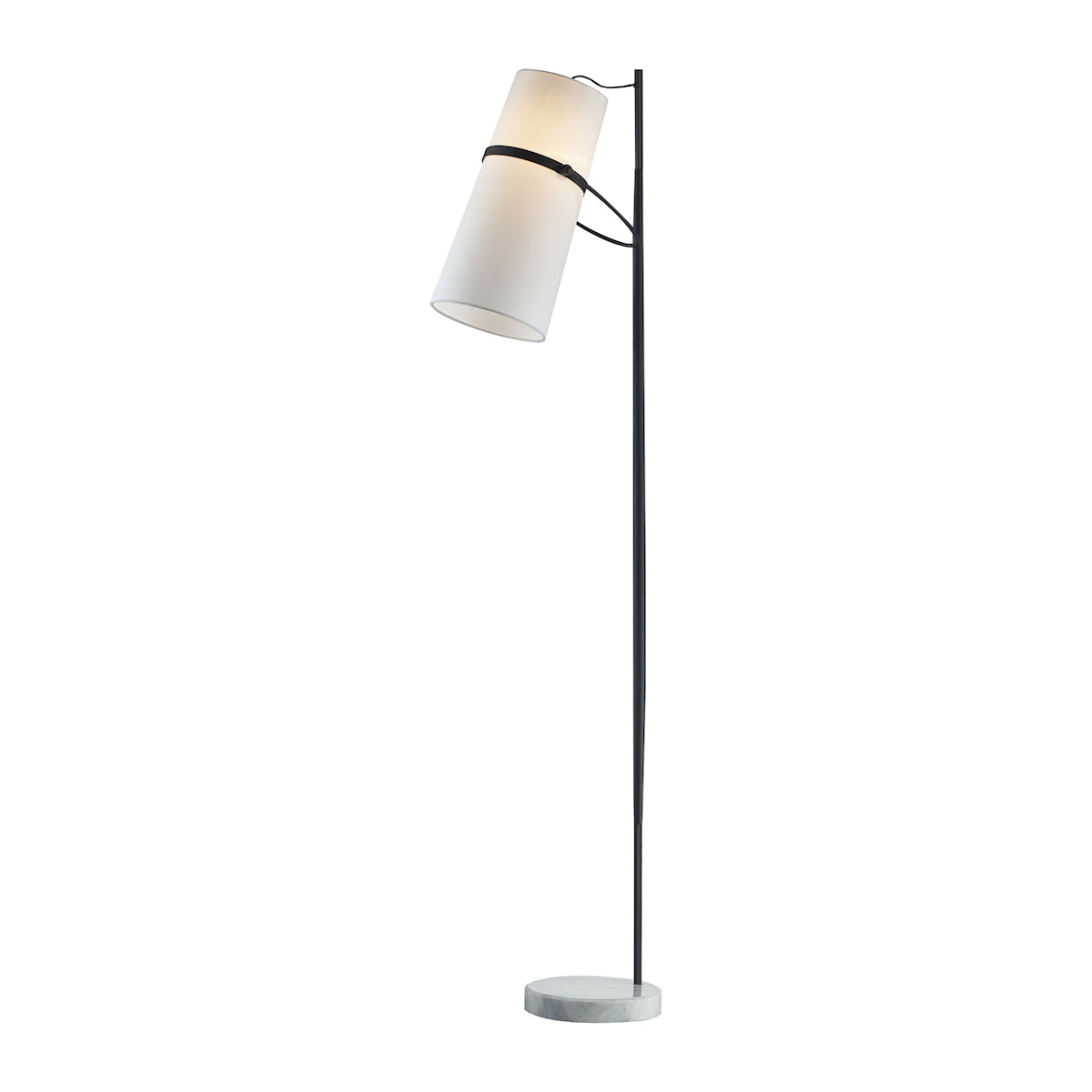 ELK Home - D2730 - One Light Floor Lamp - Banded Shade - Matte Black