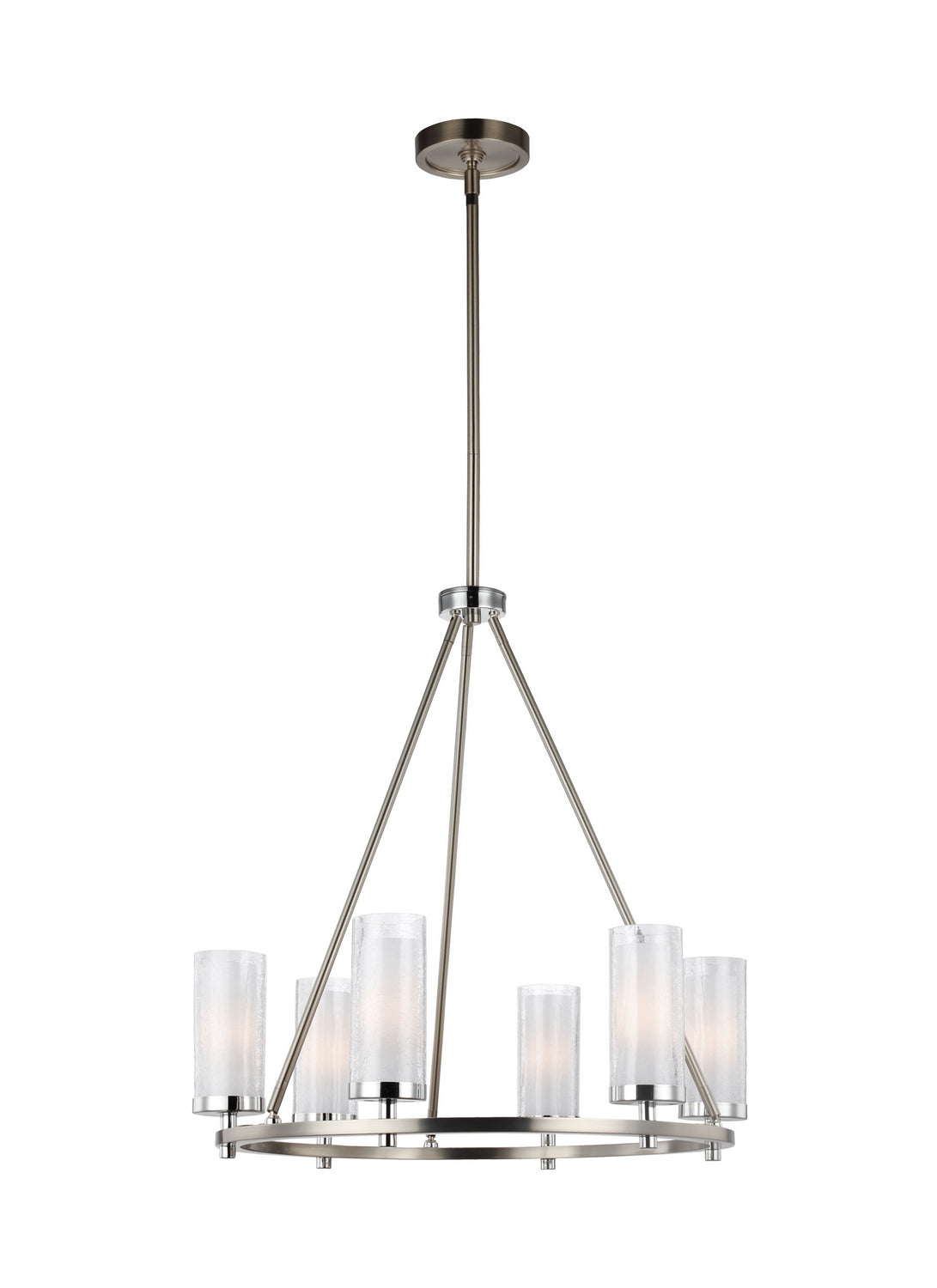 Generation Lighting. - F2985/6SN/CH - Six Light Chandelier - Jonah - Satin Nickel / Chrome