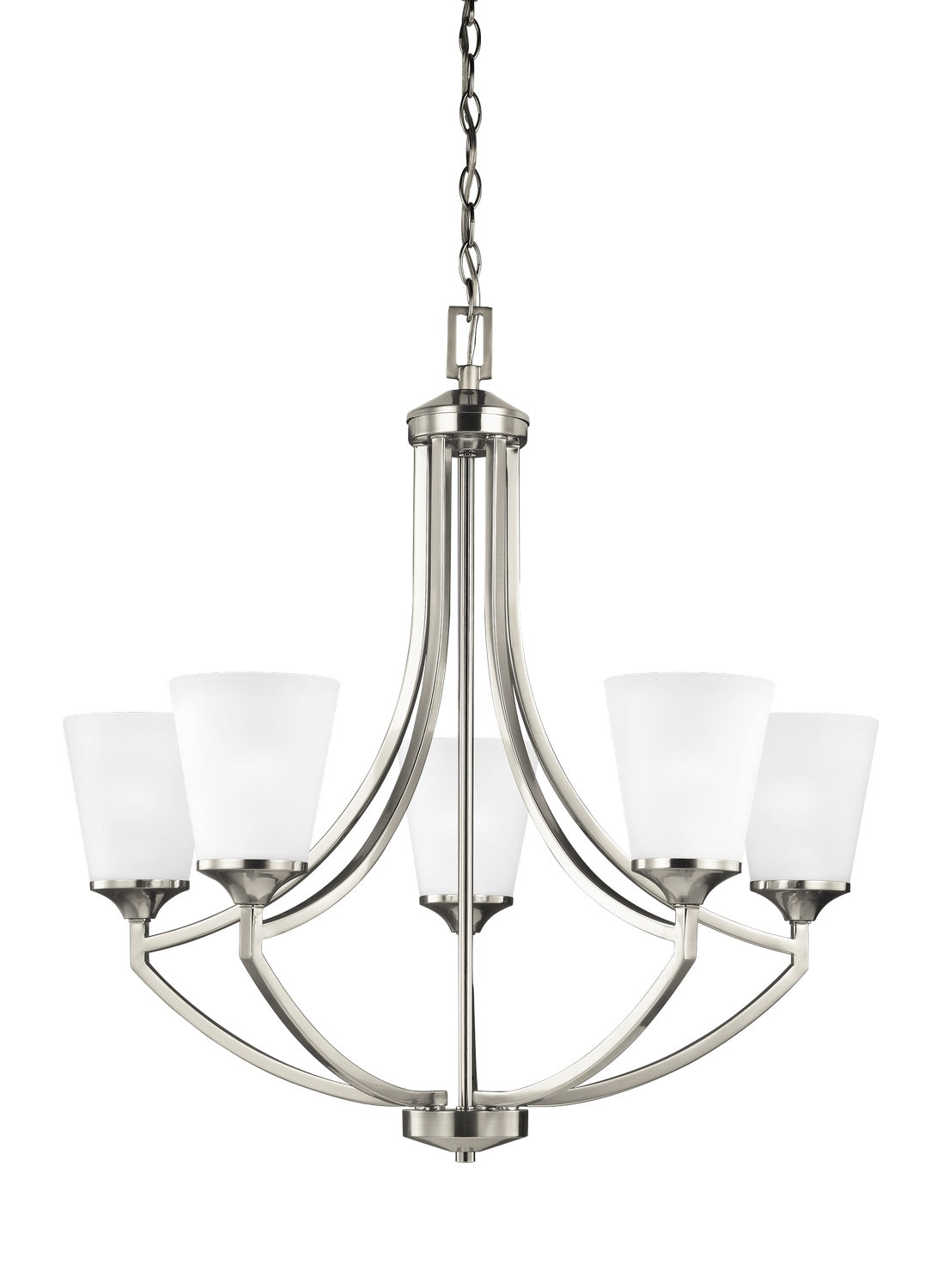 Generation Lighting. - 3124505-962 - Five Light Chandelier - Hanford - Brushed Nickel