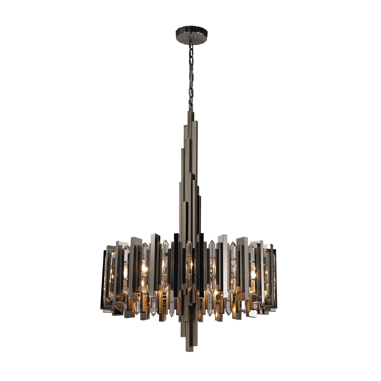 ELK Home - 1140-016 - Eight Light Pendant - Industrialist - Matte Black Nickel