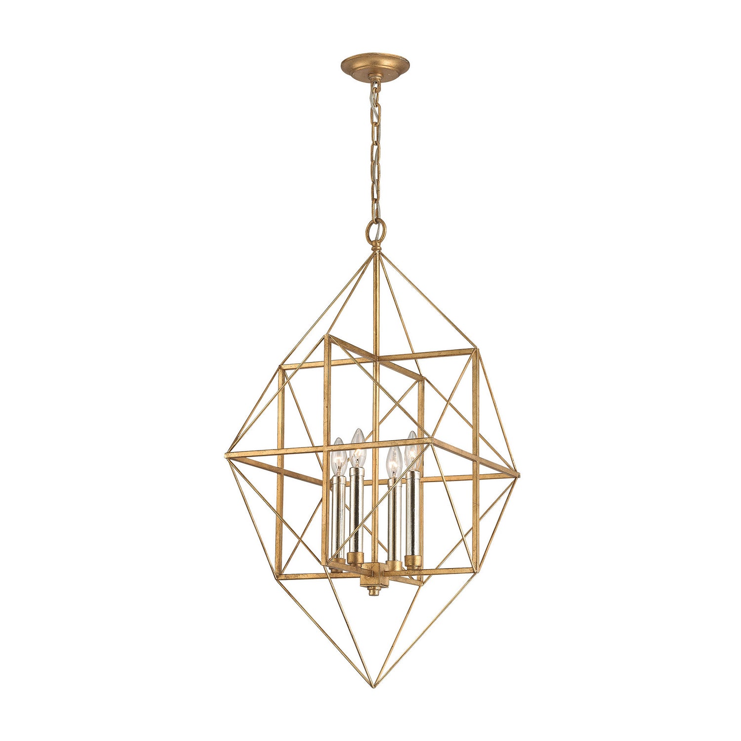 ELK Home - 1141-005 - Four Light Pendant - Connexions - Gold Leaf