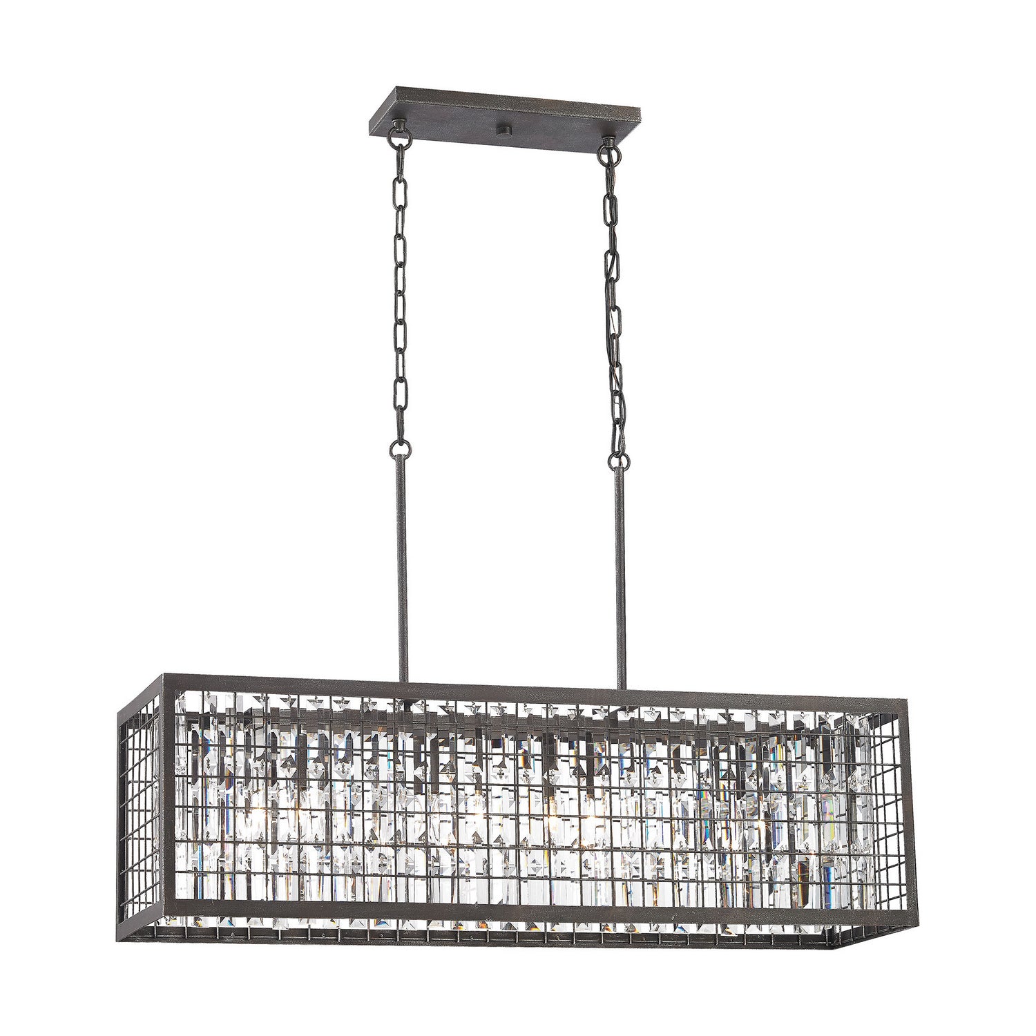 ELK Home - 14341/4 - Four Light Linear Chandelier - Nadina - Silverdust Iron