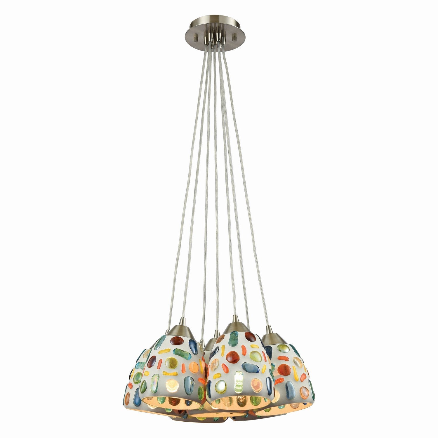 ELK Home - 542-7SR - Seven Light Pendant - Gemstone - Satin Nickel