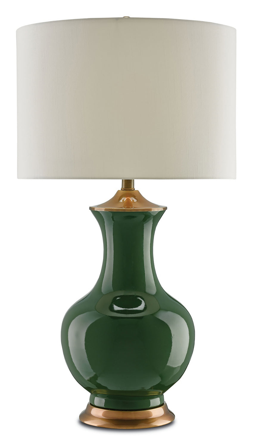 One Light Table Lamp from the Lilou collection in Green/Antique Brass finish