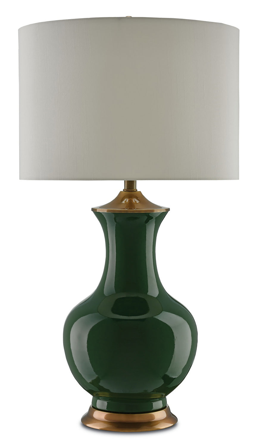 One Light Table Lamp from the Lilou collection in Green/Antique Brass finish