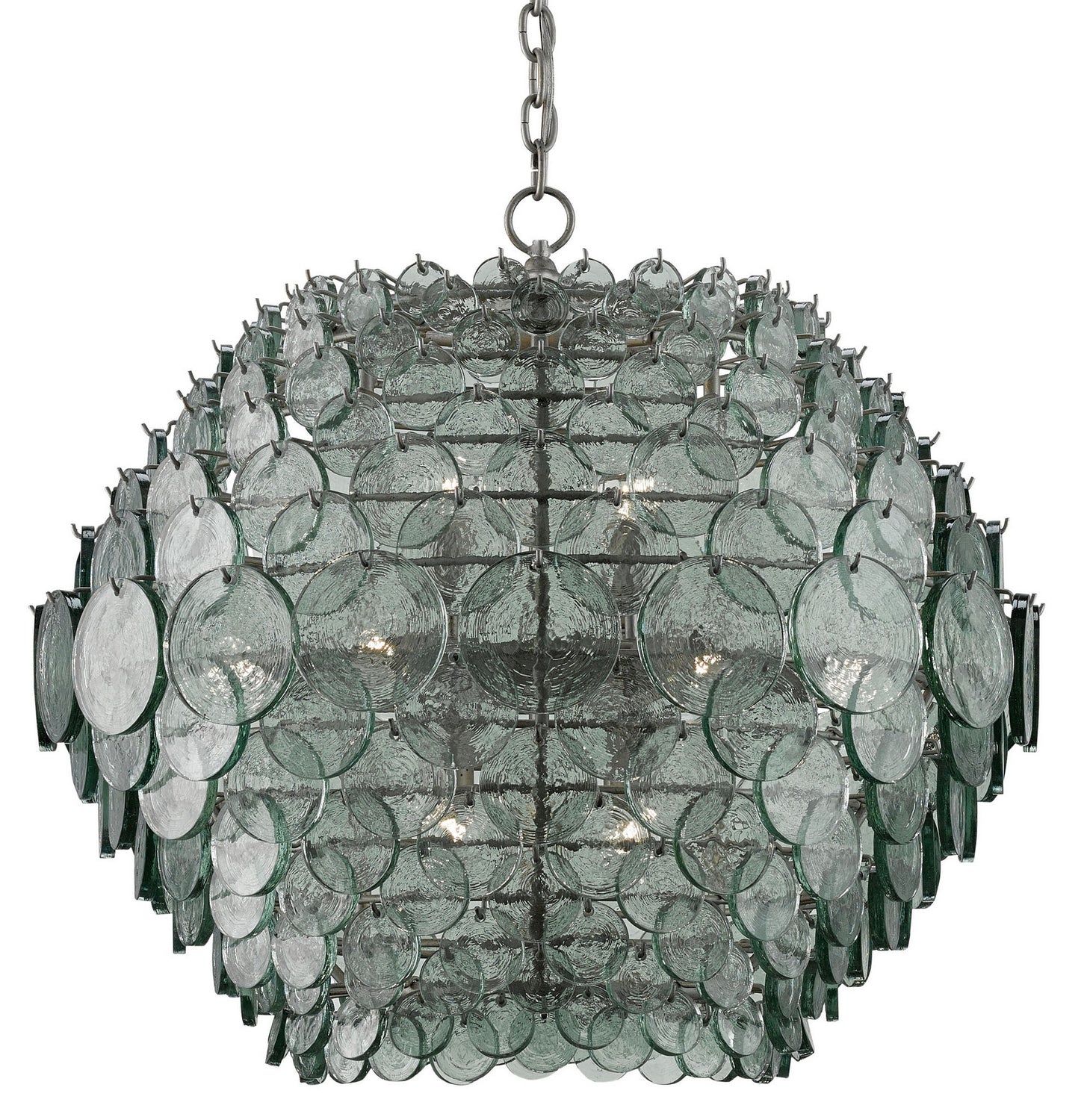 14 Light Chandelier from the Braithwell collection in Painted Silver Granello finish