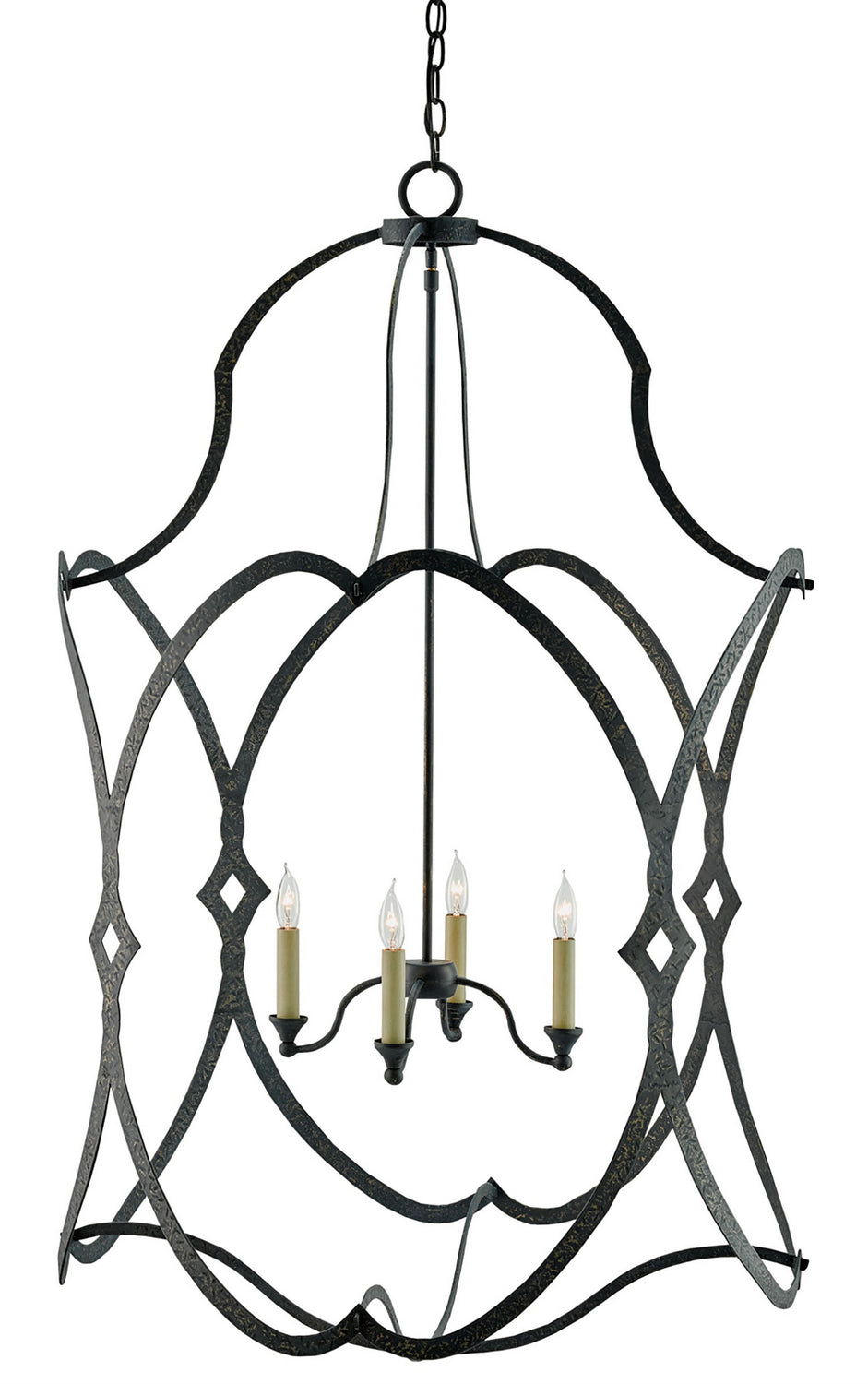 Four Light Lantern from the Charisma collection in French Black finish