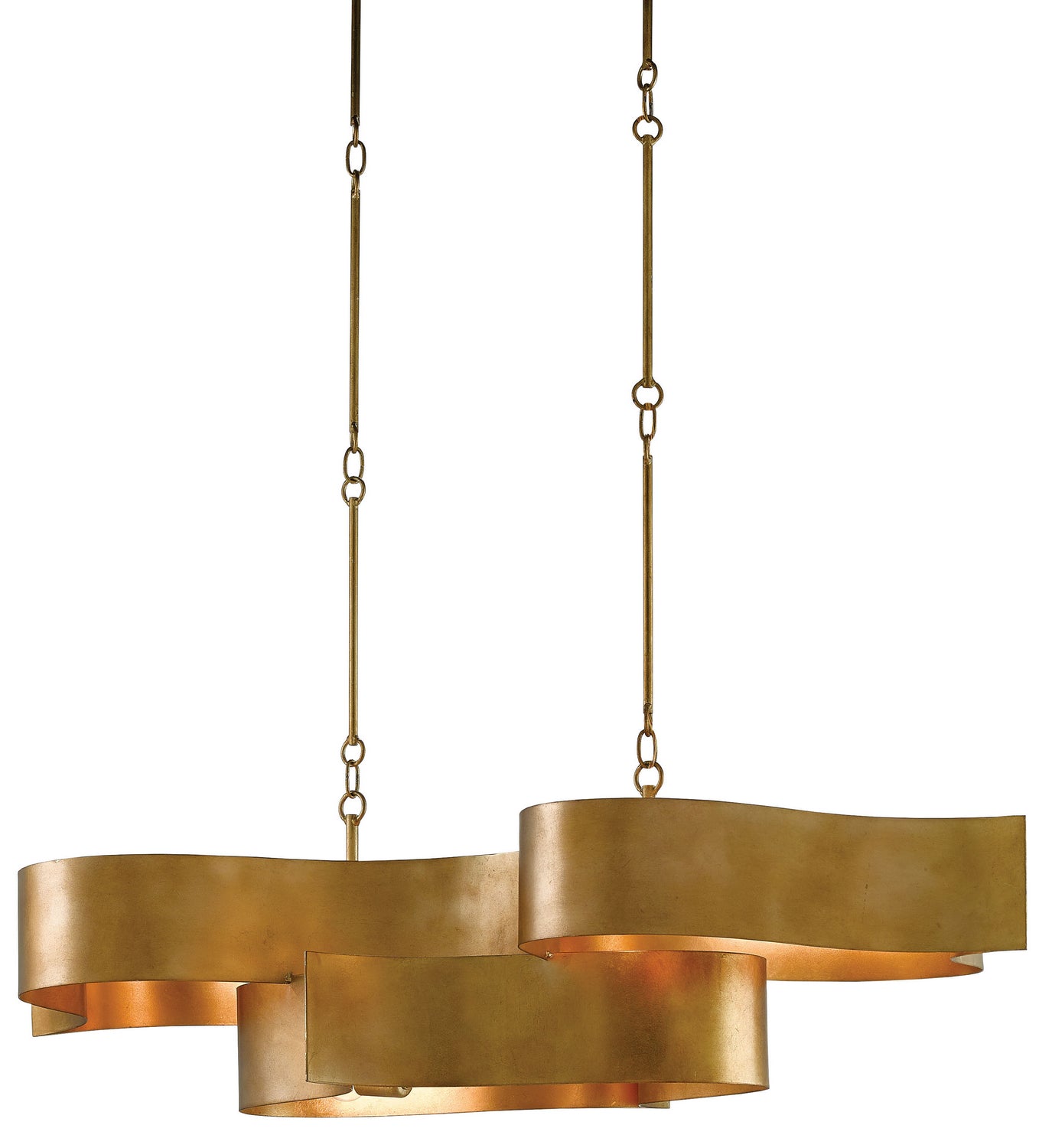 Six Light Chandelier from the Grand collection in Antique Gold Leaf finish