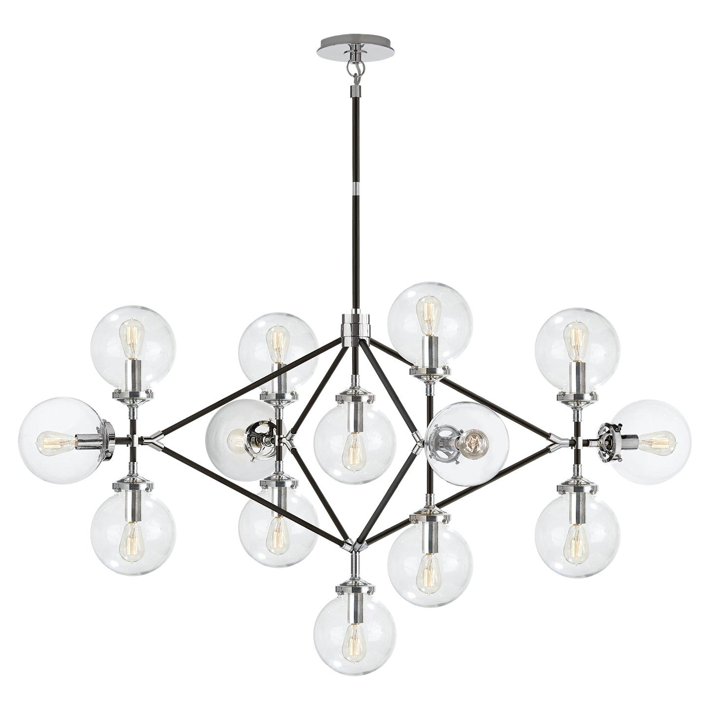 Visual Comfort Signature - S 5024PN/BLK-CG - 14 Light Chandelier - Bistro - Polished Nickel and Black