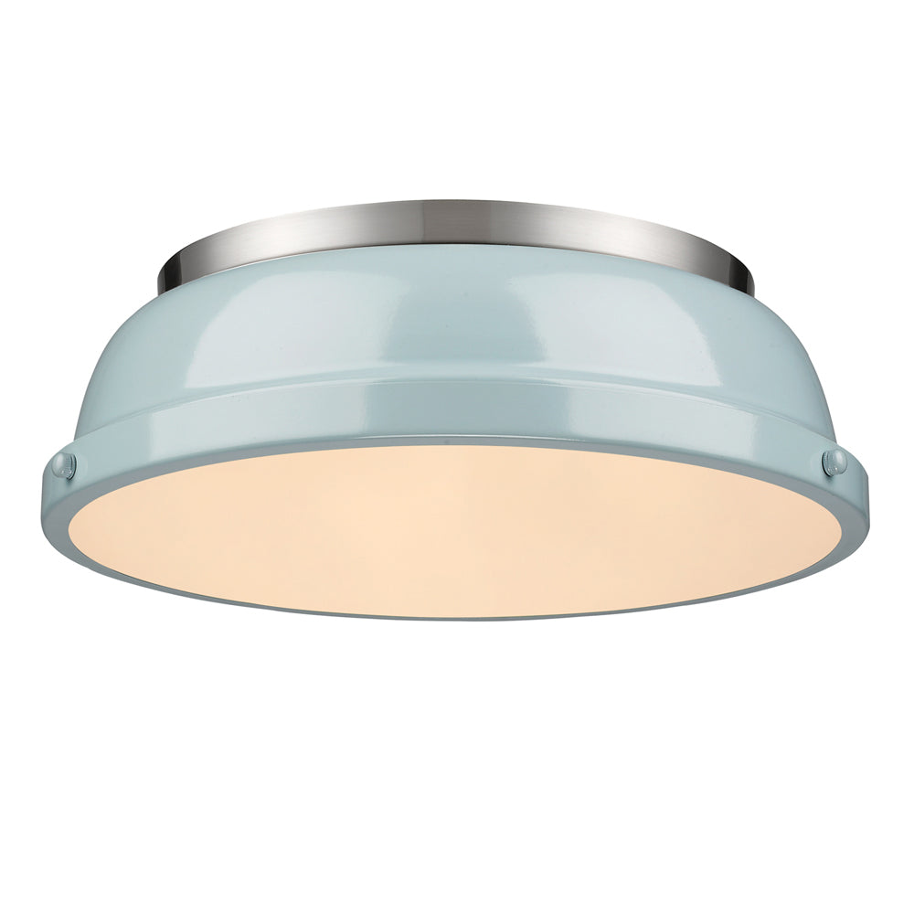 Golden - 3602-14 PW-SF - Two Light Flush Mount - Duncan PW - Pewter