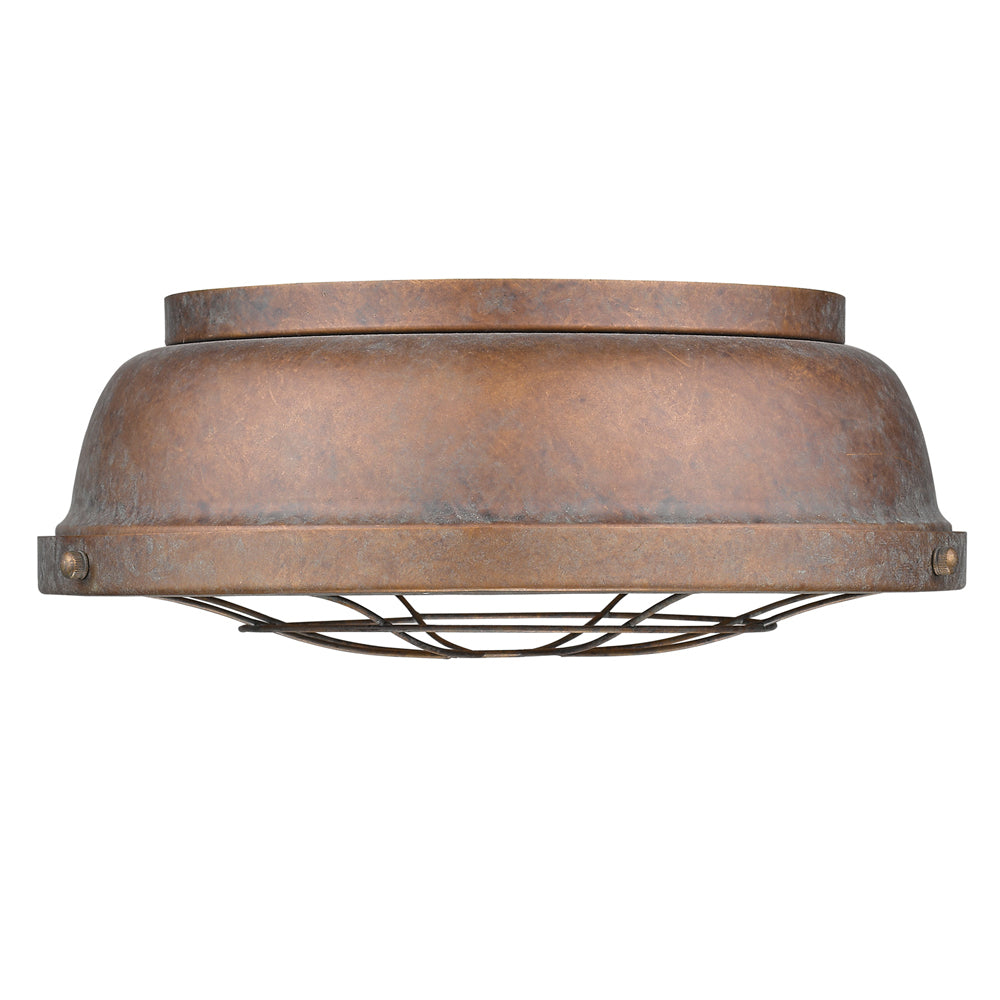 Golden - 7312-FM CP - Two Light Flush Mount - Bartlett CP - Copper Patina