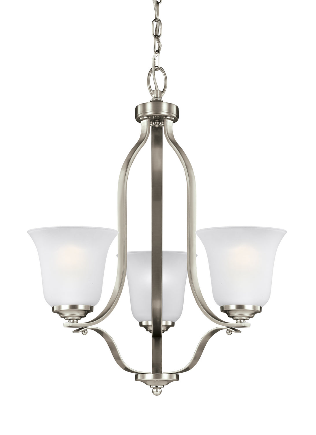 Generation Lighting. - 3139003-962 - Three Light Chandelier - Emmons - Brushed Nickel