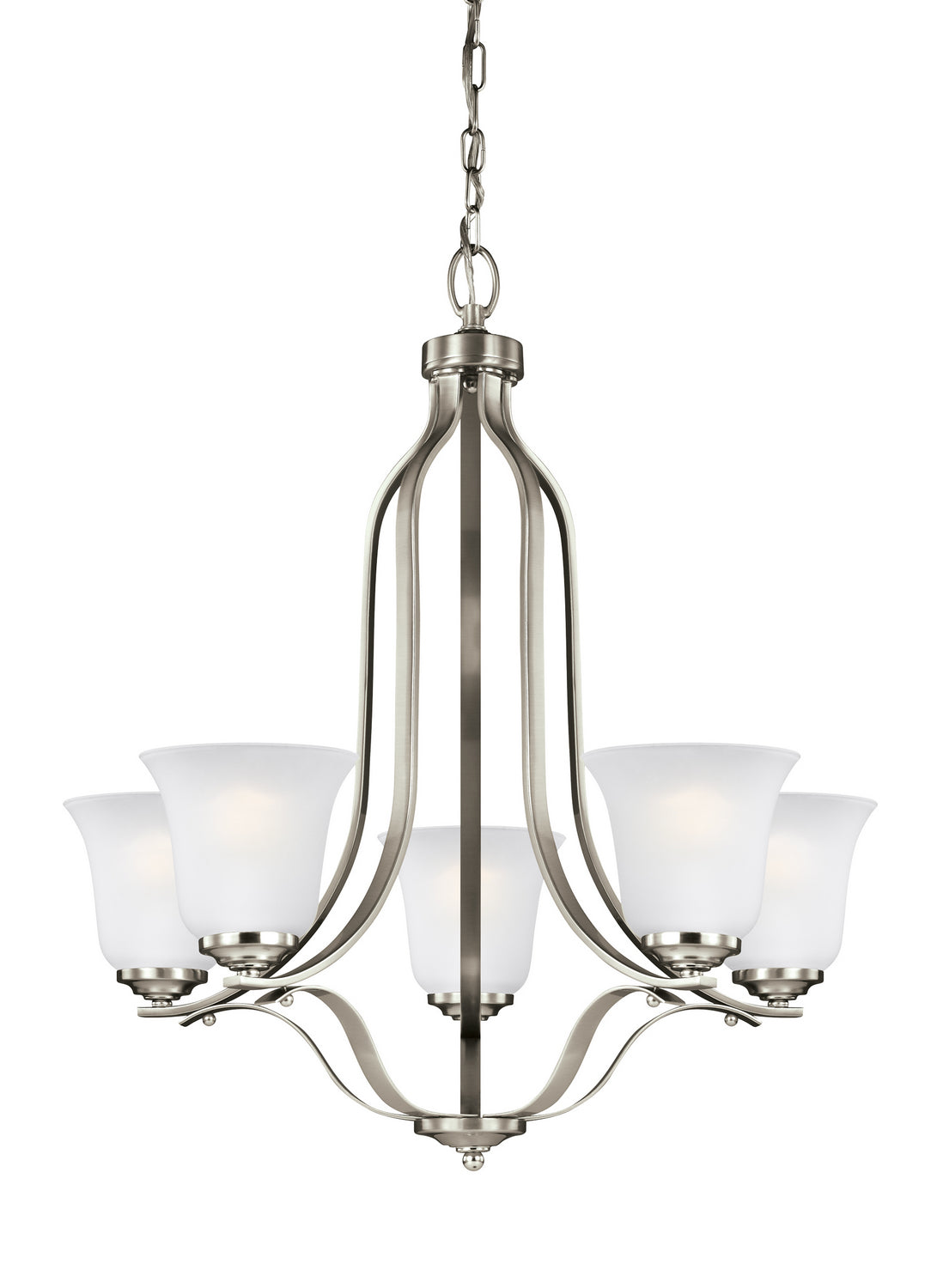 Generation Lighting. - 3139005-962 - Five Light Chandelier - Emmons - Brushed Nickel