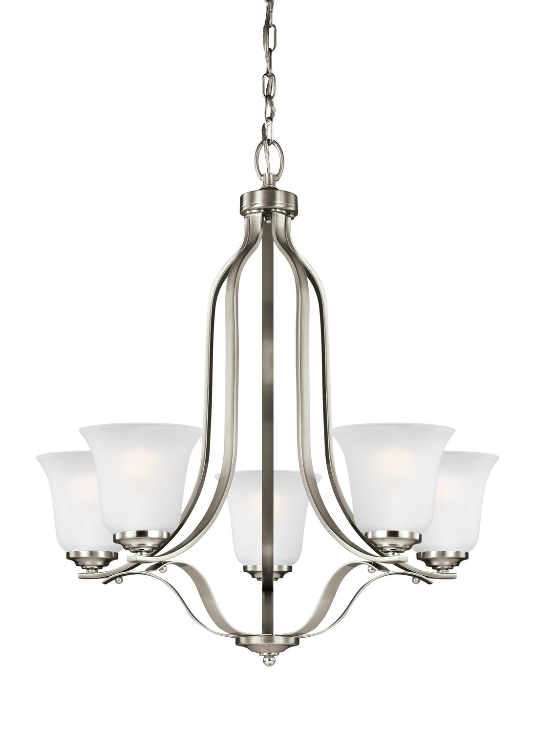 Generation Lighting. - 3139005EN3-962 - Five Light Chandelier - Emmons - Brushed Nickel