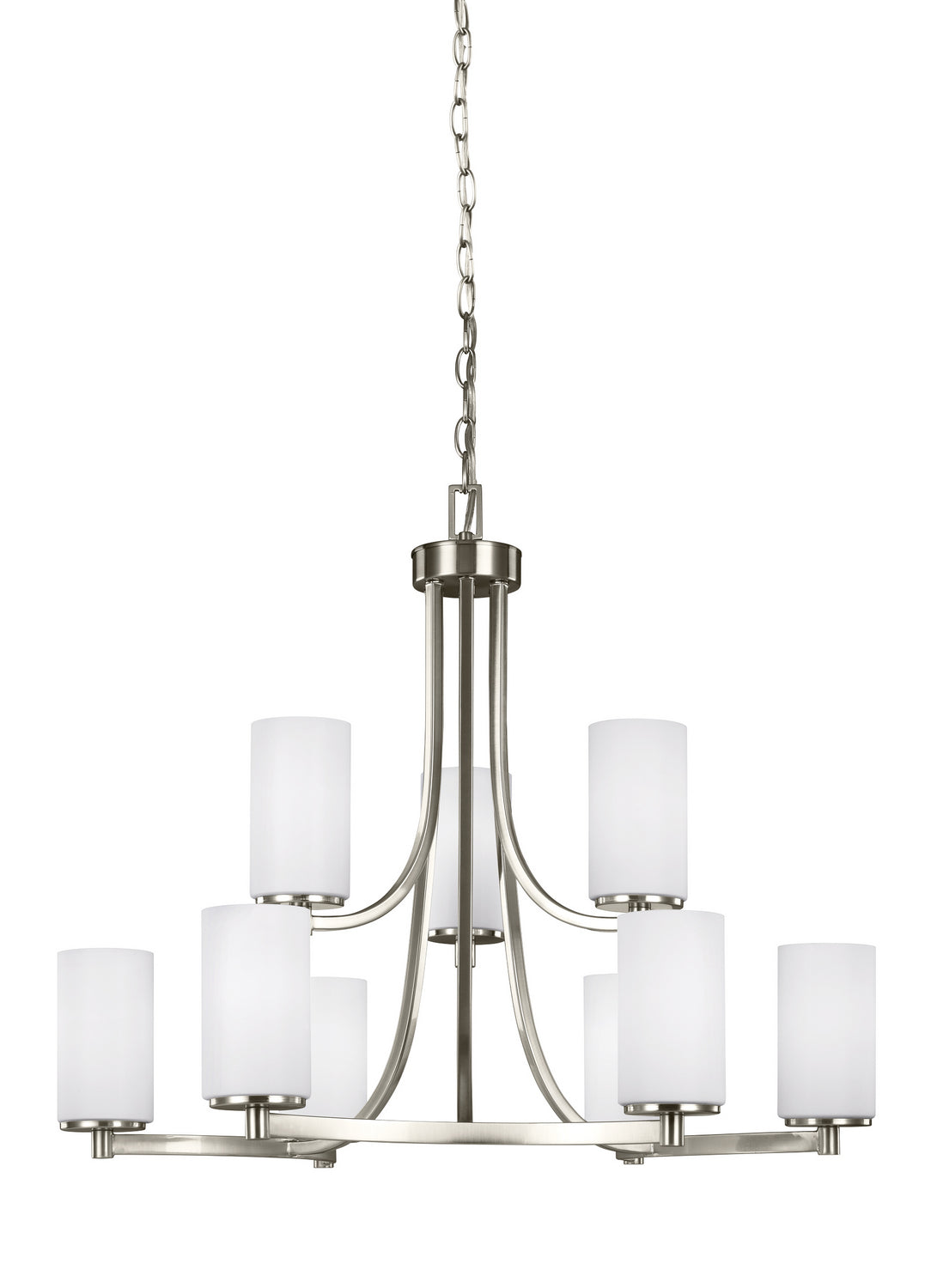 Generation Lighting. - 3139109-962 - Nine Light Chandelier - Hettinger - Brushed Nickel