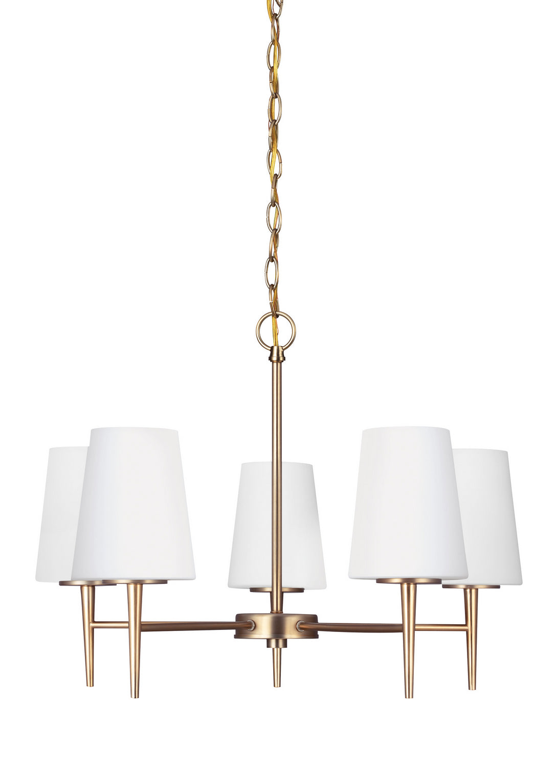 Generation Lighting. - 3140405EN3-848 - Five Light Chandelier - Driscoll - Satin Brass