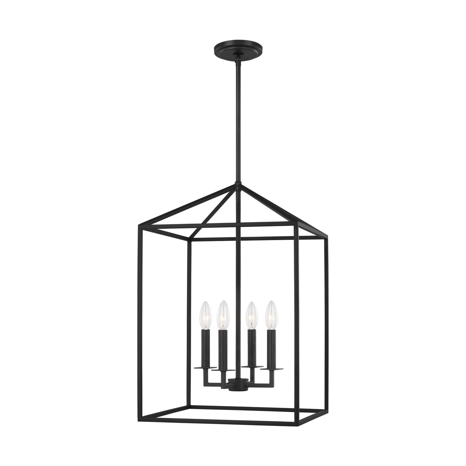 Generation Lighting. - 5115004EN-112 - Four Light Hall / Foyer - Perryton - Midnight Black