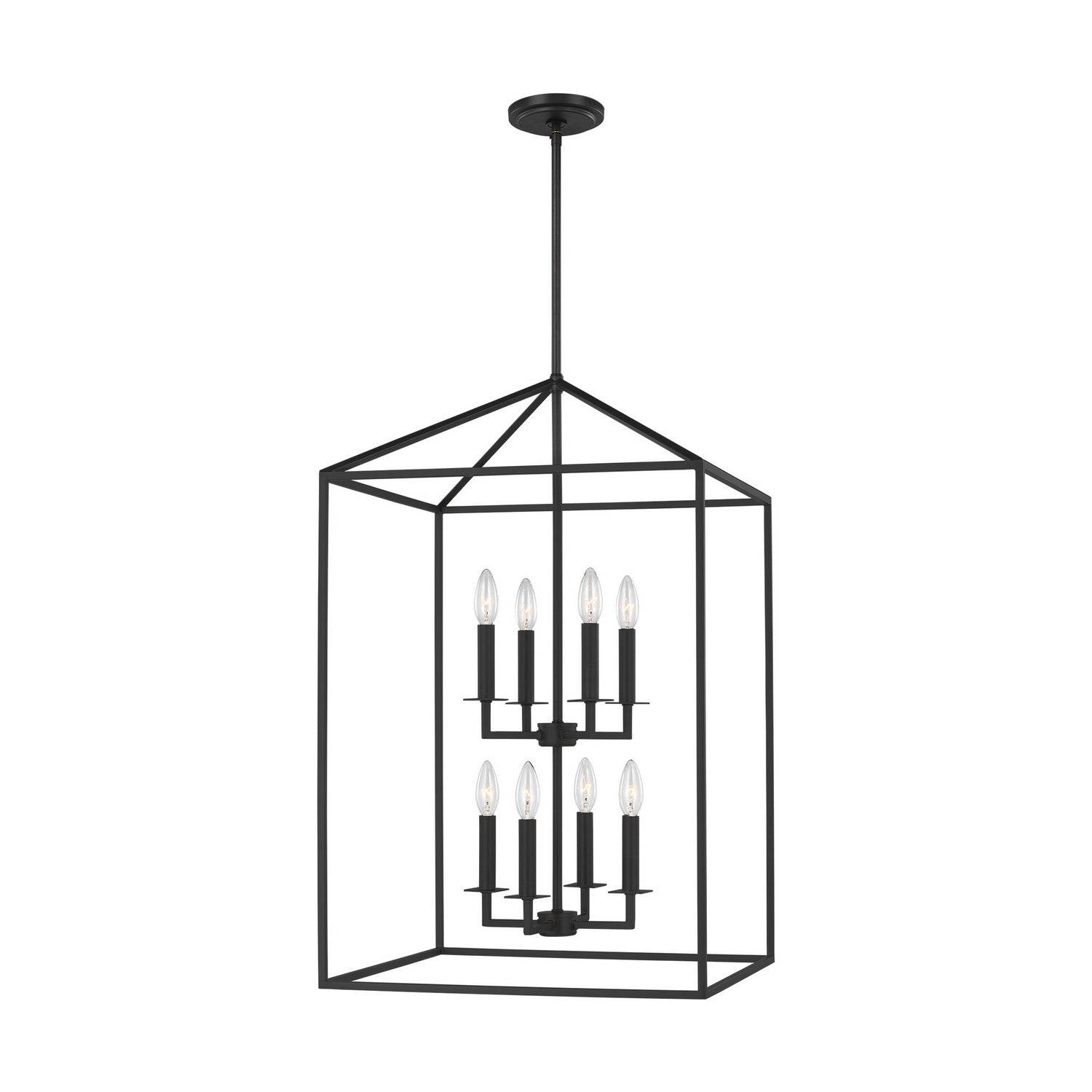 Generation Lighting. - 5115008EN-112 - Eight Light Hall / Foyer - Perryton - Midnight Black