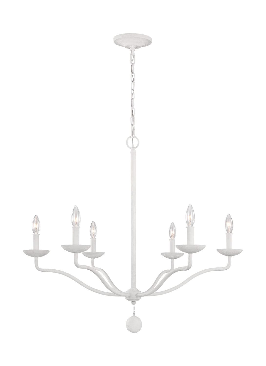 Visual Comfort Studio - F3130/6PSW - Six Light Chandelier - Annie - Plaster White