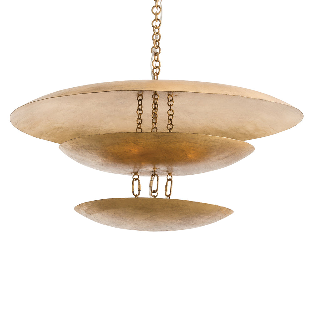 Eight Light Chandelier from the Florko collection in Gold Leaf finish