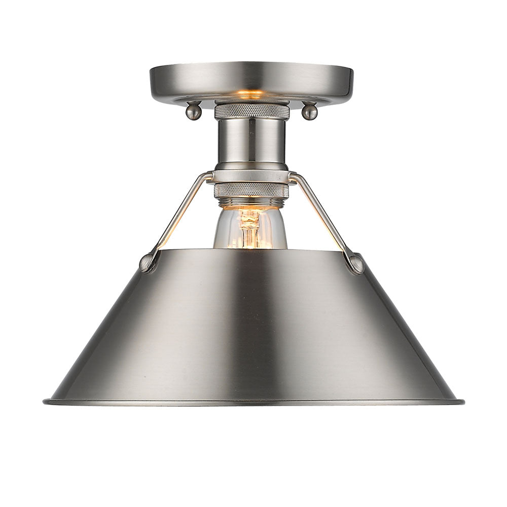 Golden - 3306-FM PW-PW - One Light Flush Mount - Orwell PW - Pewter