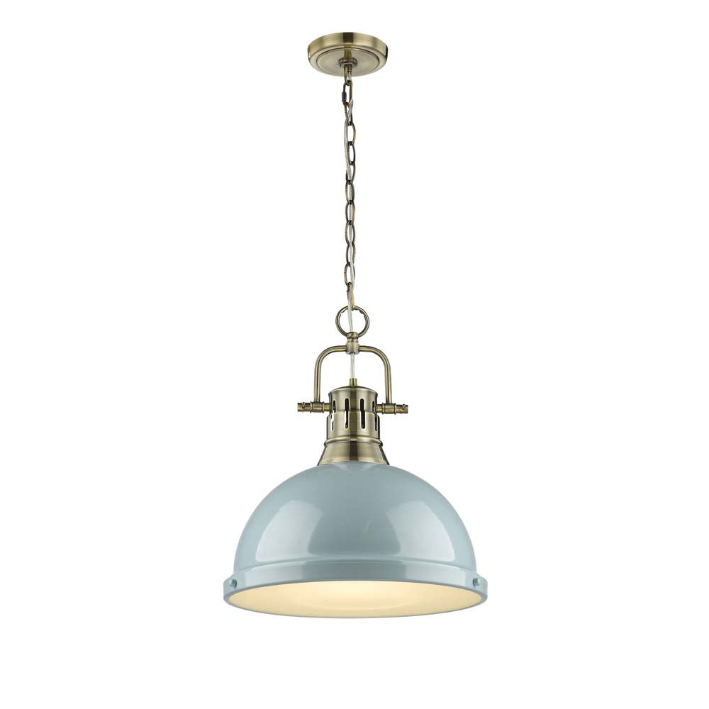 Golden - 3602-L AB-SF - One Light Pendant - Duncan AB - Aged Brass