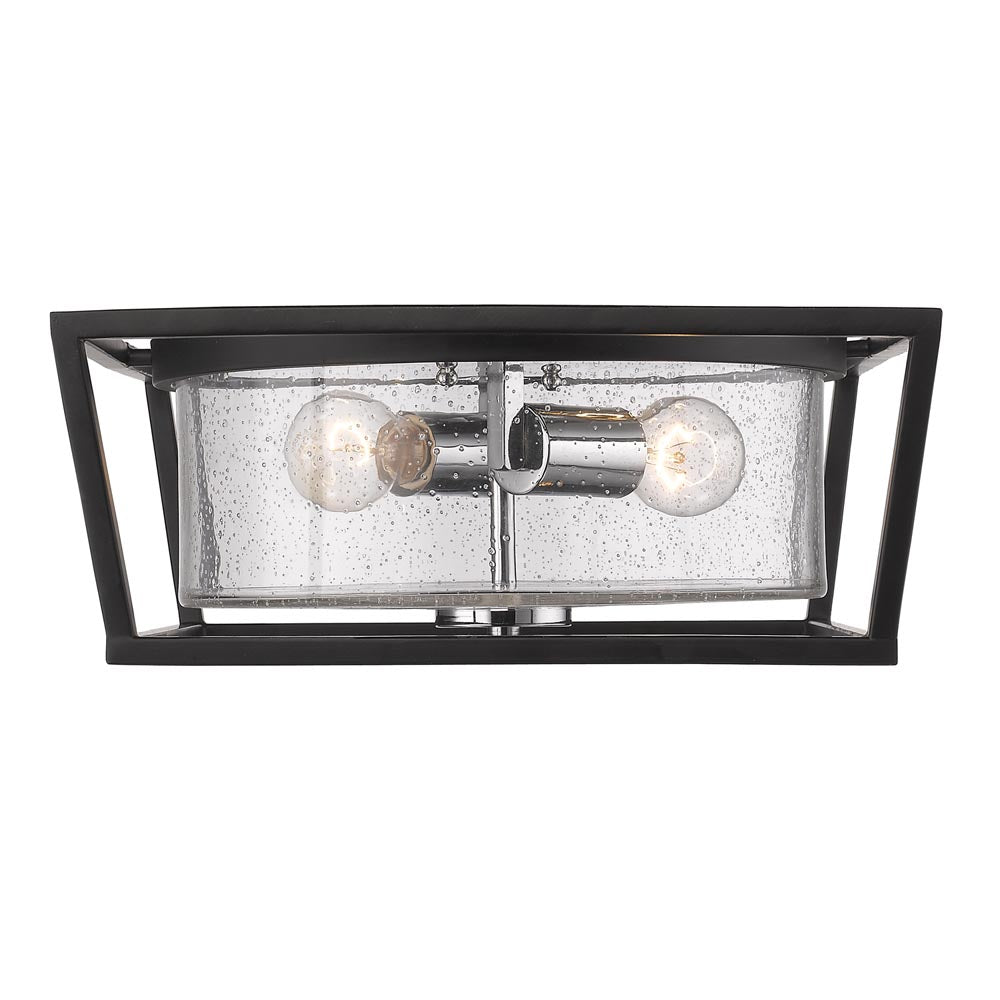 Golden - 4309-FM BLK-SD - Two Light Flush Mount - Mercer - Matte Black