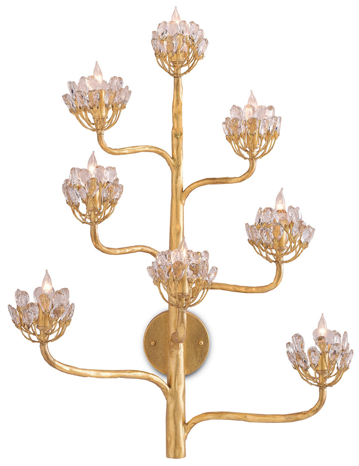 Eight Light Wall Sconce from the Marjorie Skouras collection in Dark Contemporary Gold Leaf finish