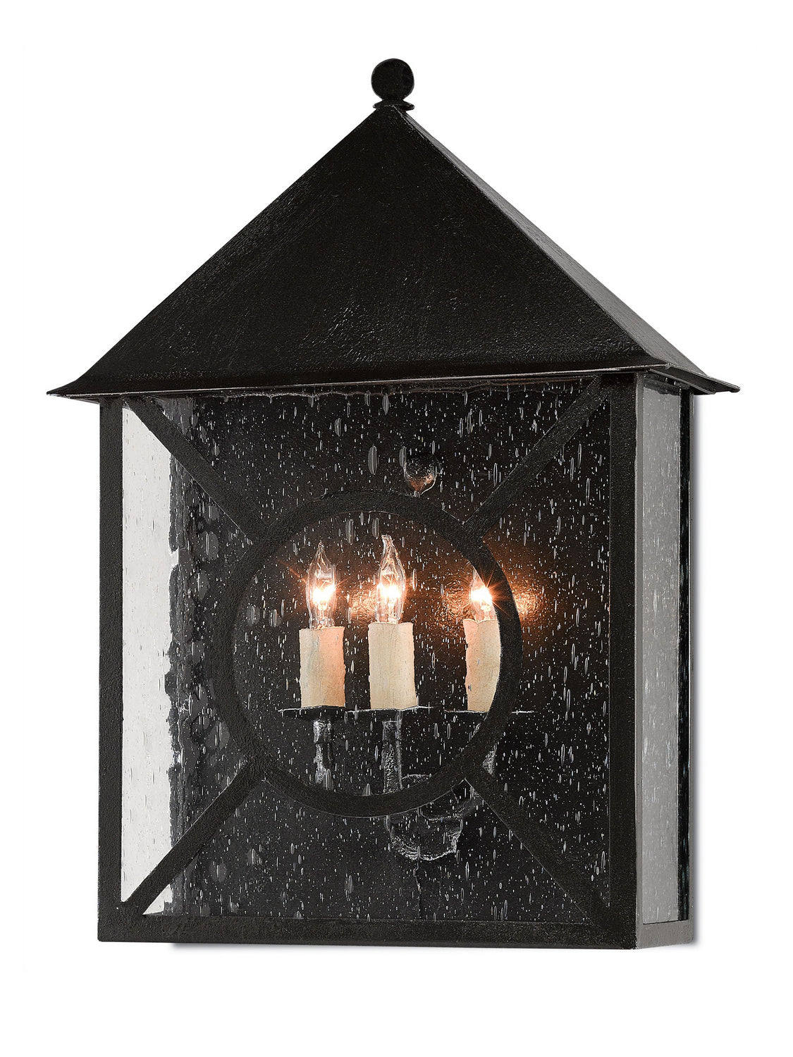 Three Light Outdoor Wall Sconce from the Ripley collection in Midnight finish