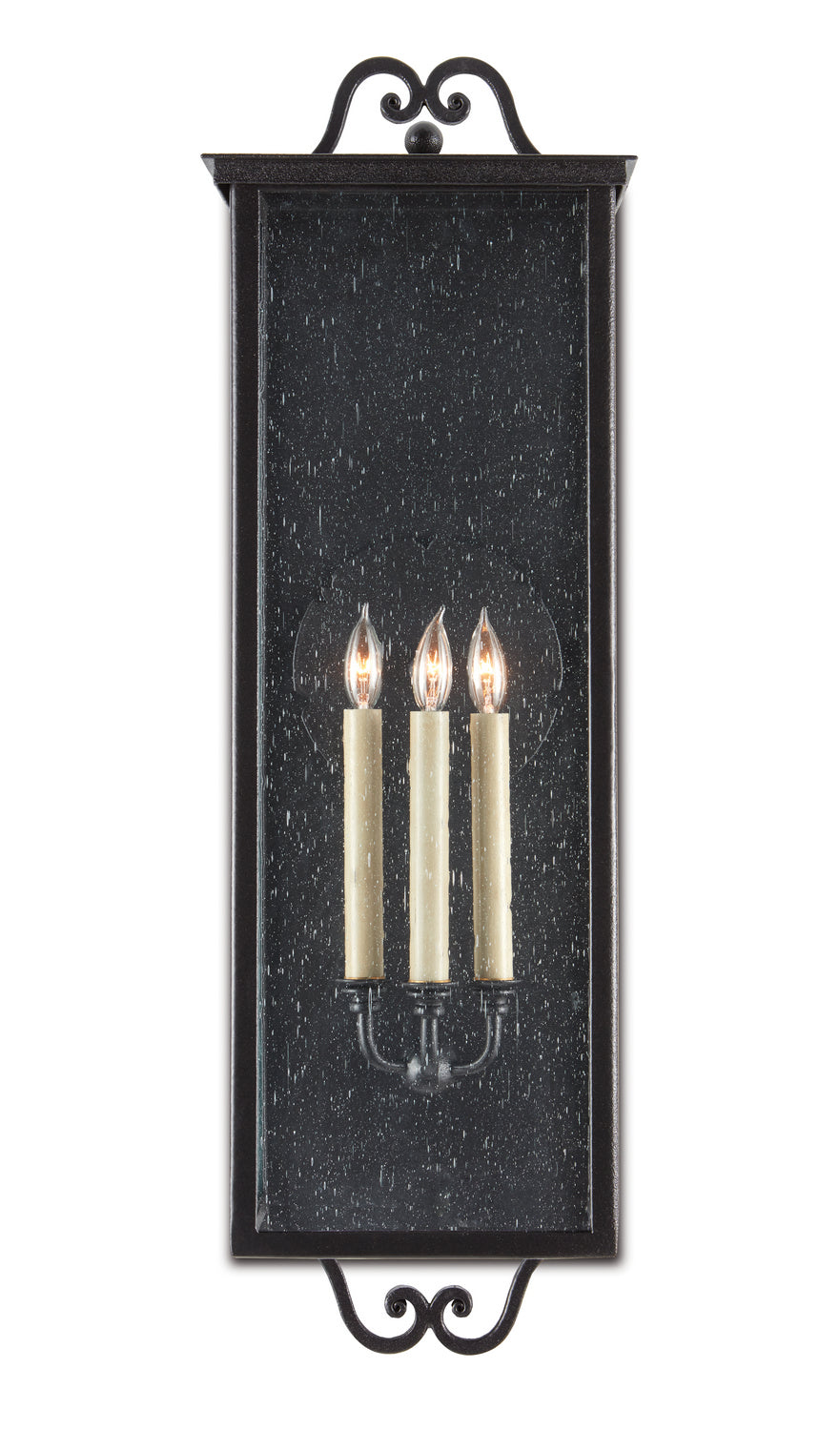 Three Light Outdoor Wall Sconce from the Giatti collection in Midnight finish