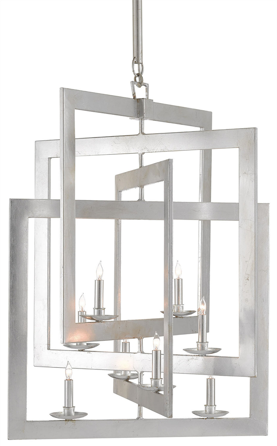 Eight Light Chandelier from the Middleton collection in Contemporary Silver Leaf finish