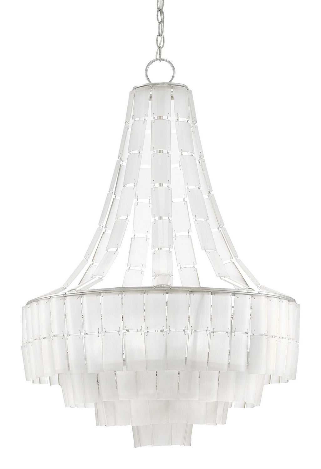 Seven Light Chandelier from the Vintner collection in Contemporary Silver Leaf/Opaque White finish