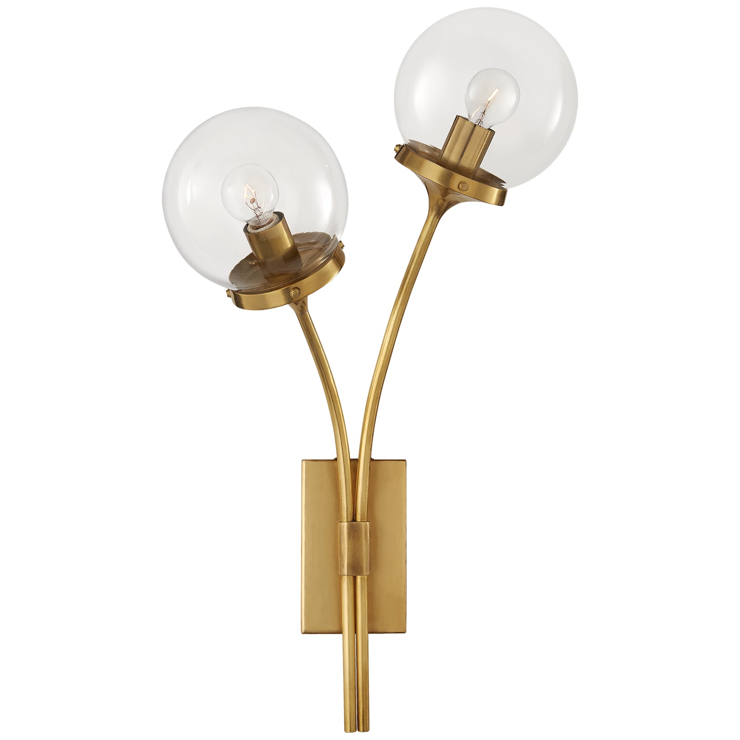 Visual Comfort Signature - KS 2407SB-CG - Two Light Wall Sconce - Prescott - Soft Brass