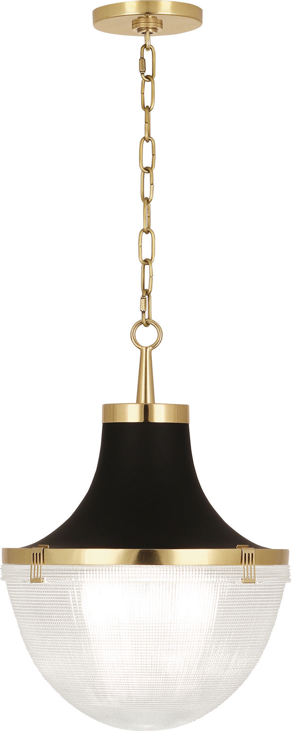 Robert Abbey - 3391 - One Light Pendant - Brighton - Modern Brass w/Matte Black Shade Hood