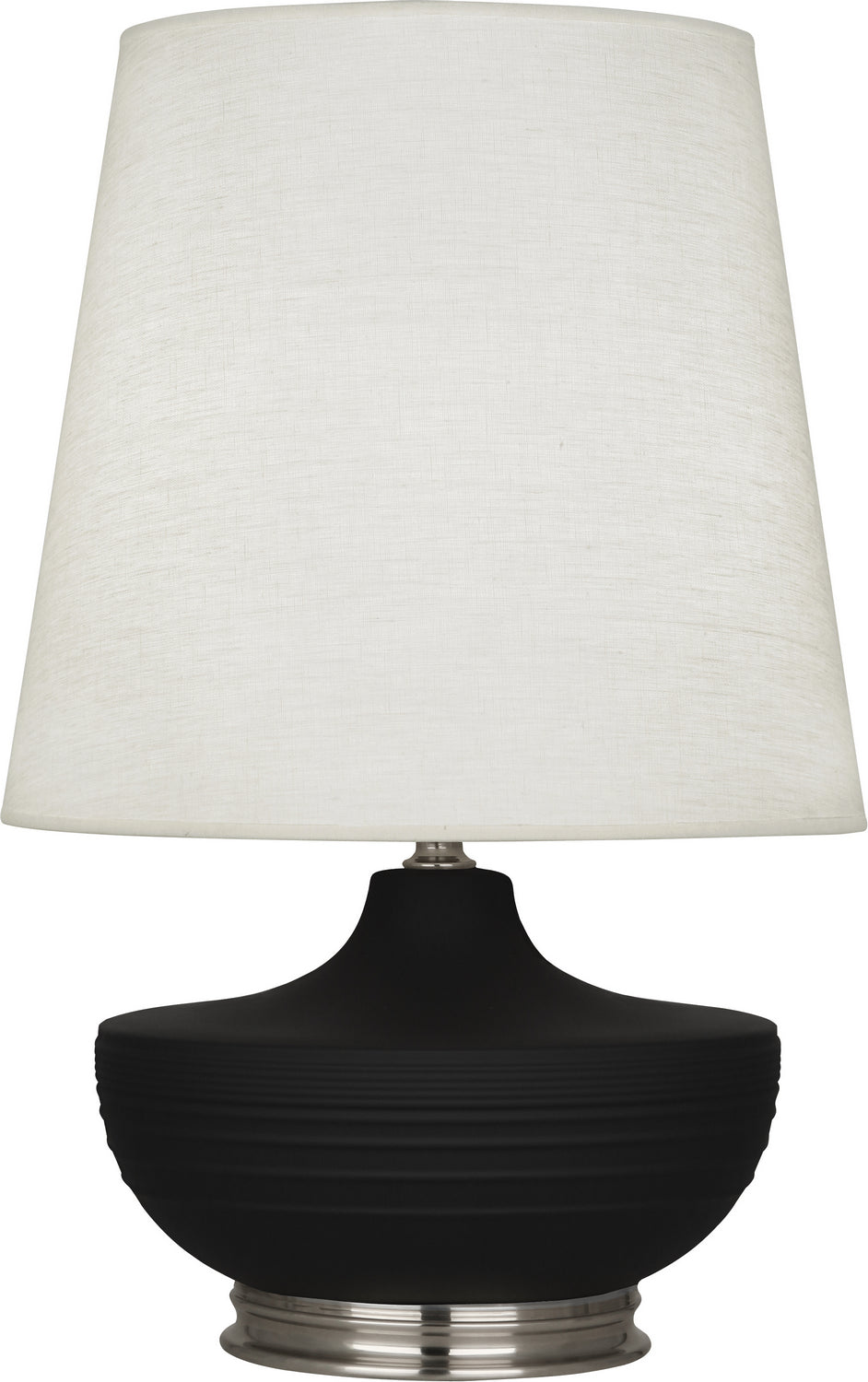 Robert Abbey - MDC23 - One Light Table Lamp - Michael Berman Nolan - Matte Dark Coal Glazed Ceramic w/Dark Antique Nickel