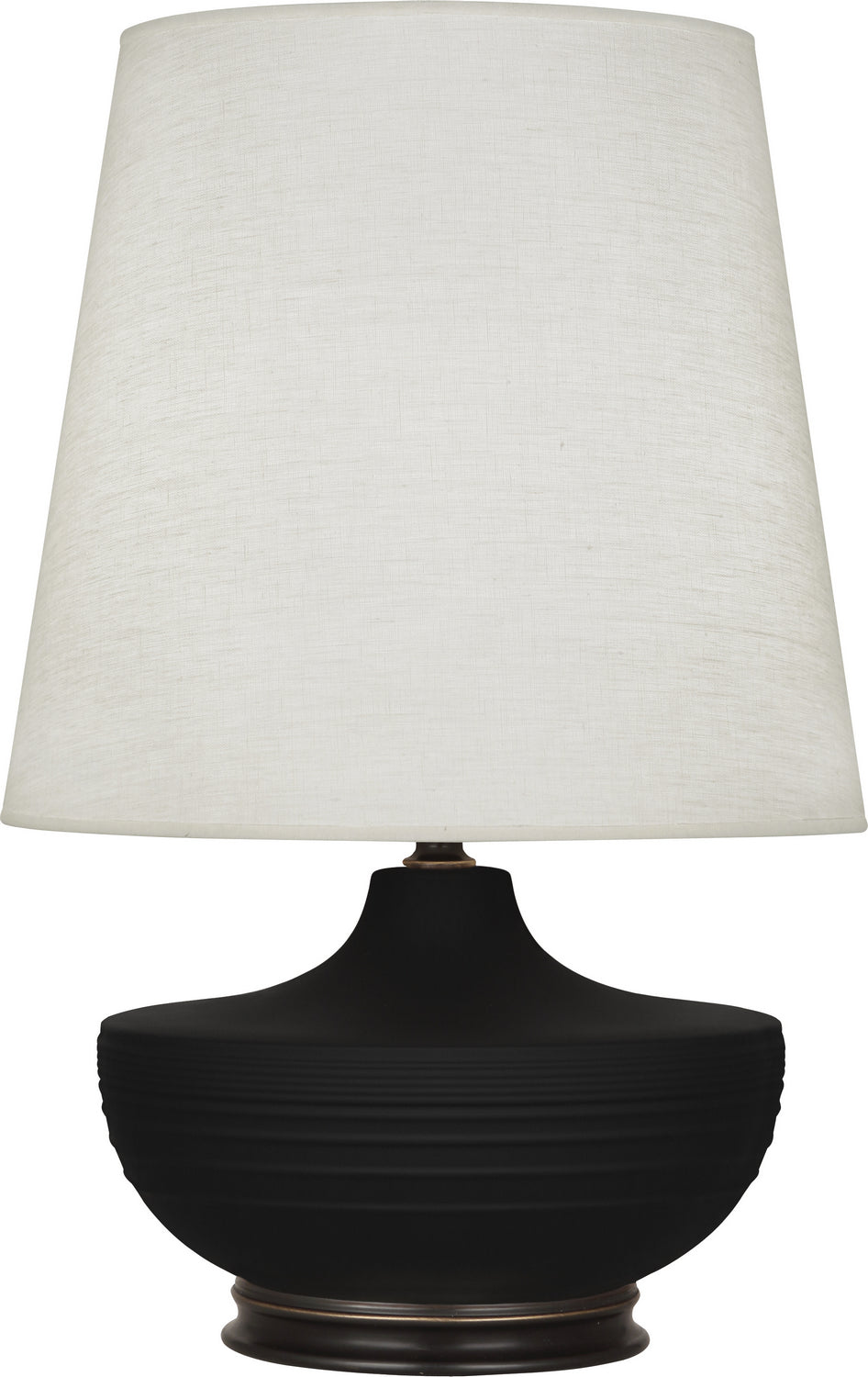 Robert Abbey - MDC25 - One Light Table Lamp - Michael Berman Nolan - Matte Dark Coal Glazed Ceramic w/Deep Patina Bronze