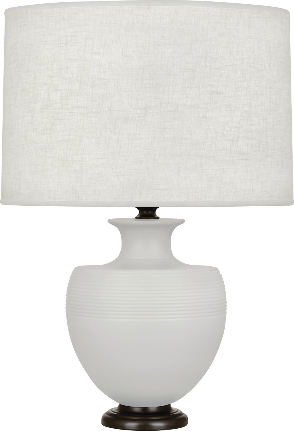 Robert Abbey - MDV22 - One Light Table Lamp - Michael Berman Atlas - Matte Dove Glazed Ceramic w/Deep Patina Bronze