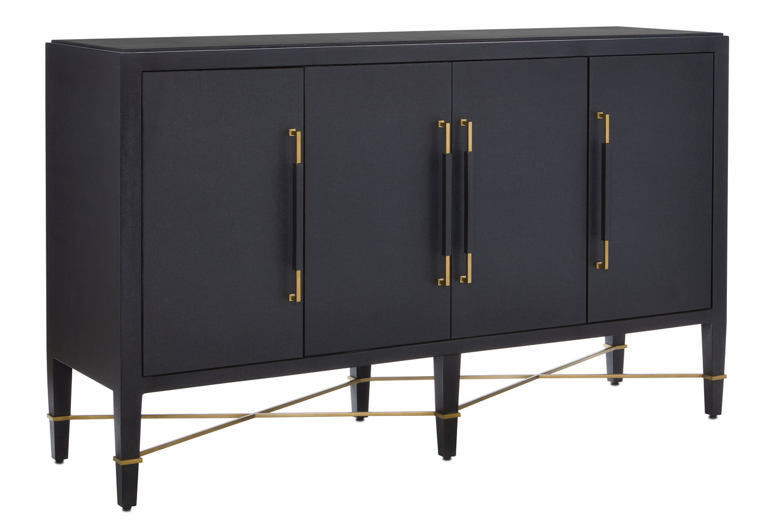 Sideboard from the Verona collection in Black Lacquered Linen/Champagne finish